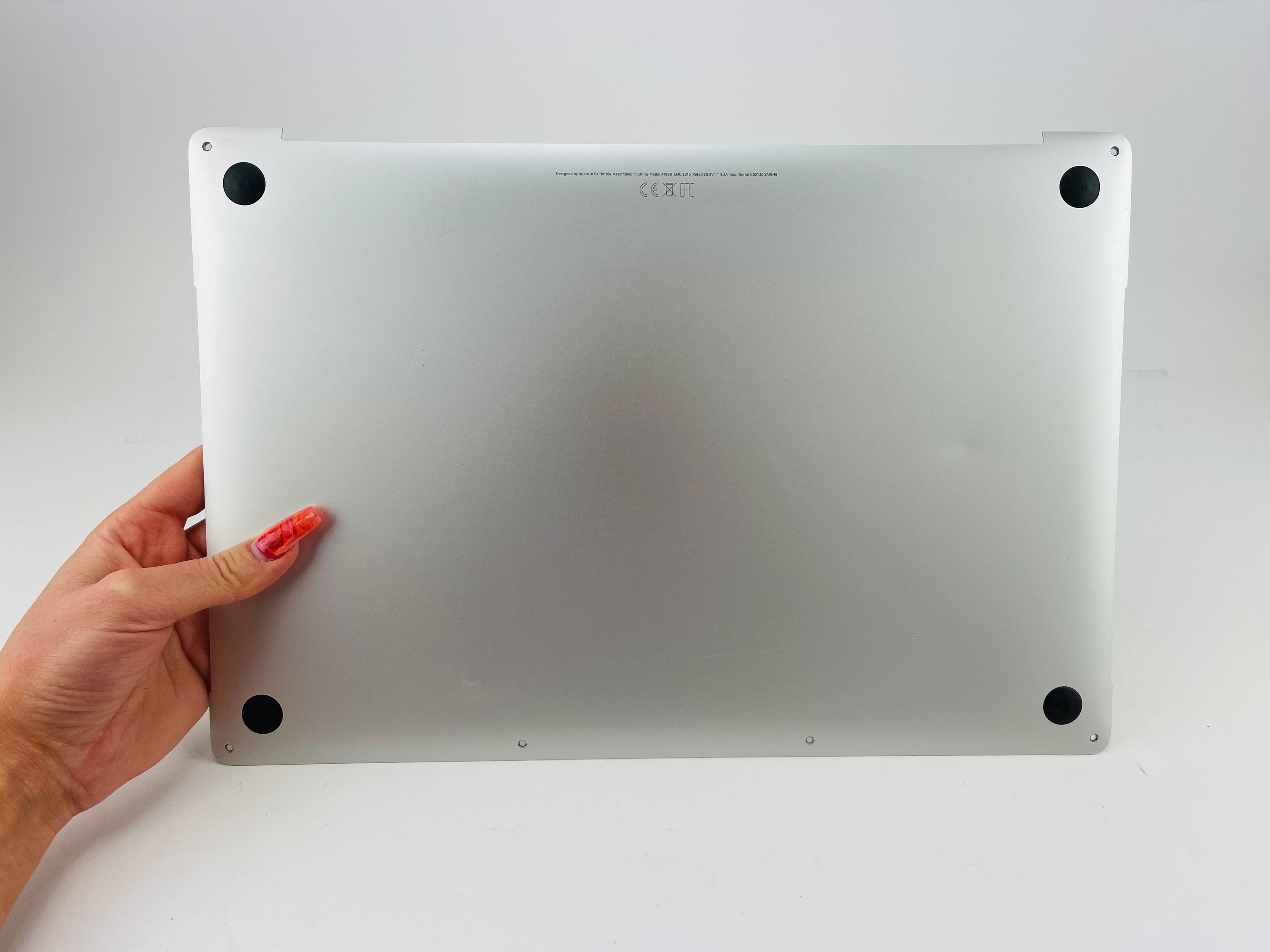 Apple MacBook Pro 15" A1990 2018 2019 Silber Bodenplatte 
