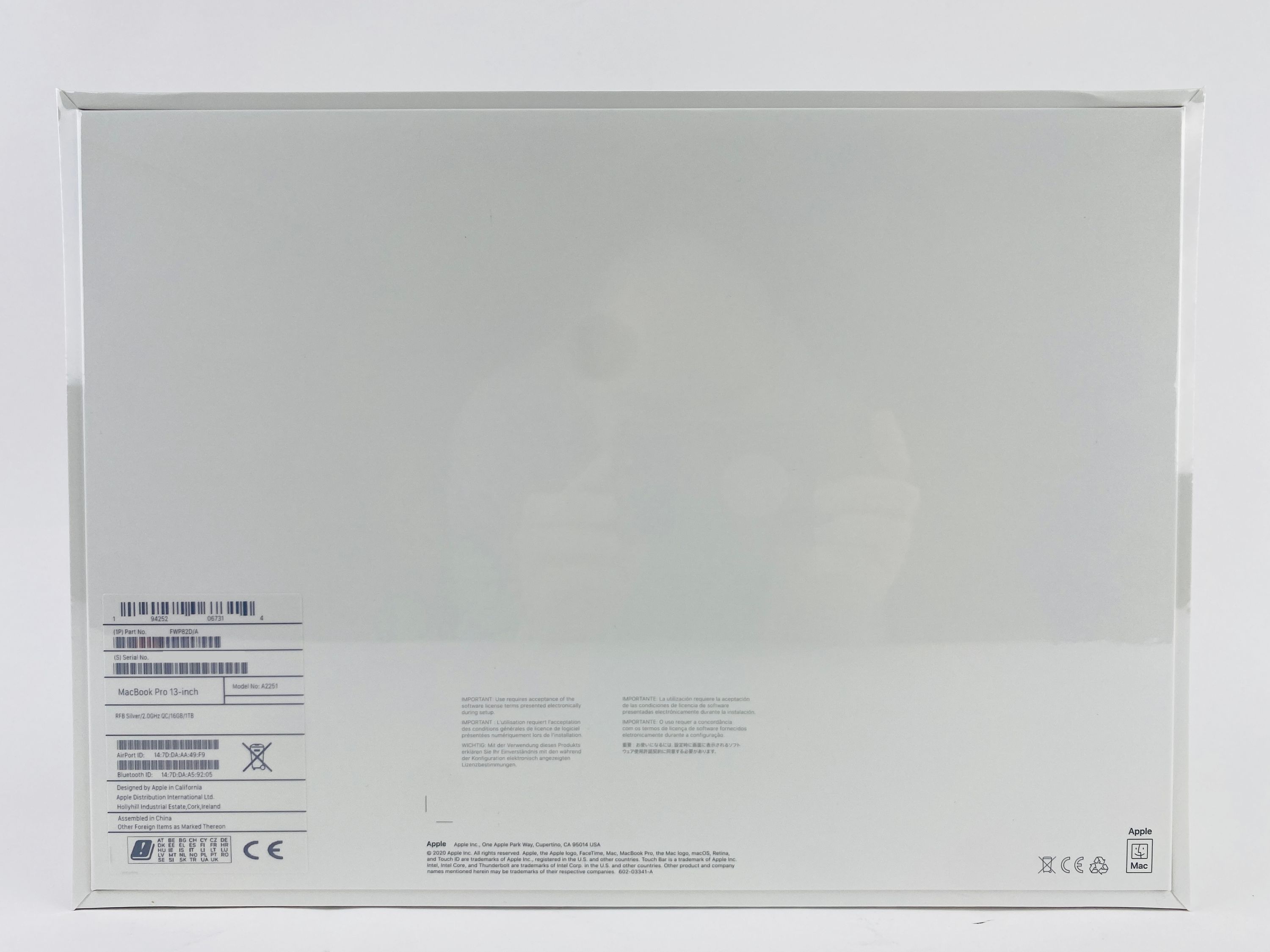 Apple MacBook Pro 13" (2020) Touch Bar i5 2,0 GHz - Silber